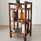 Vintage stand shelf in bamboo and rattan