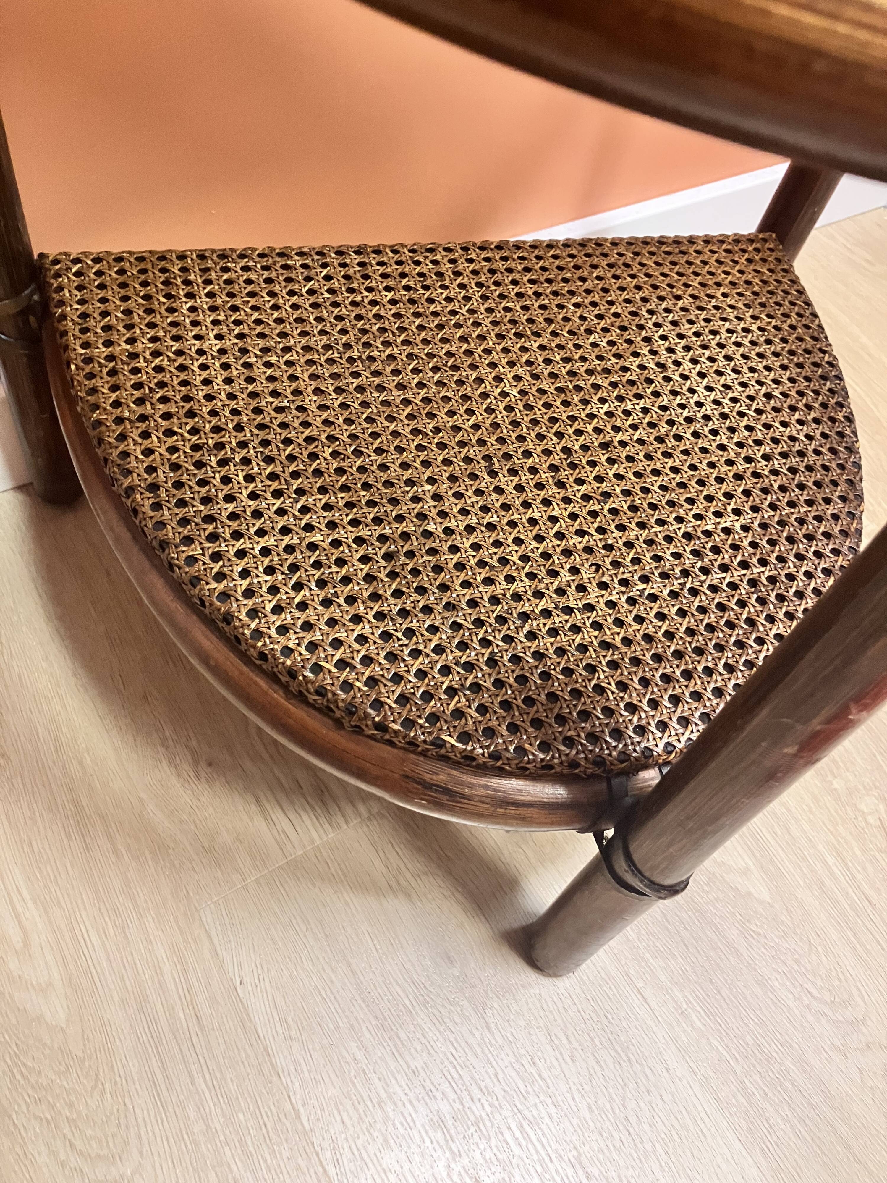 Side table / end table in rattan and caning