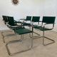 Set of 6 tubular chairs Bauhaus style design 80s/90s green
