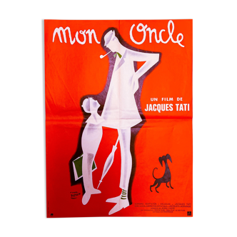 Affiche vintage authentique cinéma 1958 "Mon Oncle"