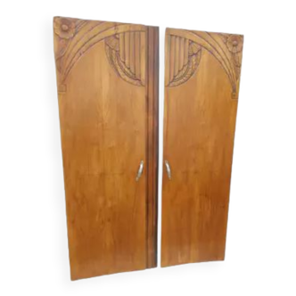 Pair of art deco cabinet doors