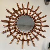 Miroir soleil bambou vintage  53cm