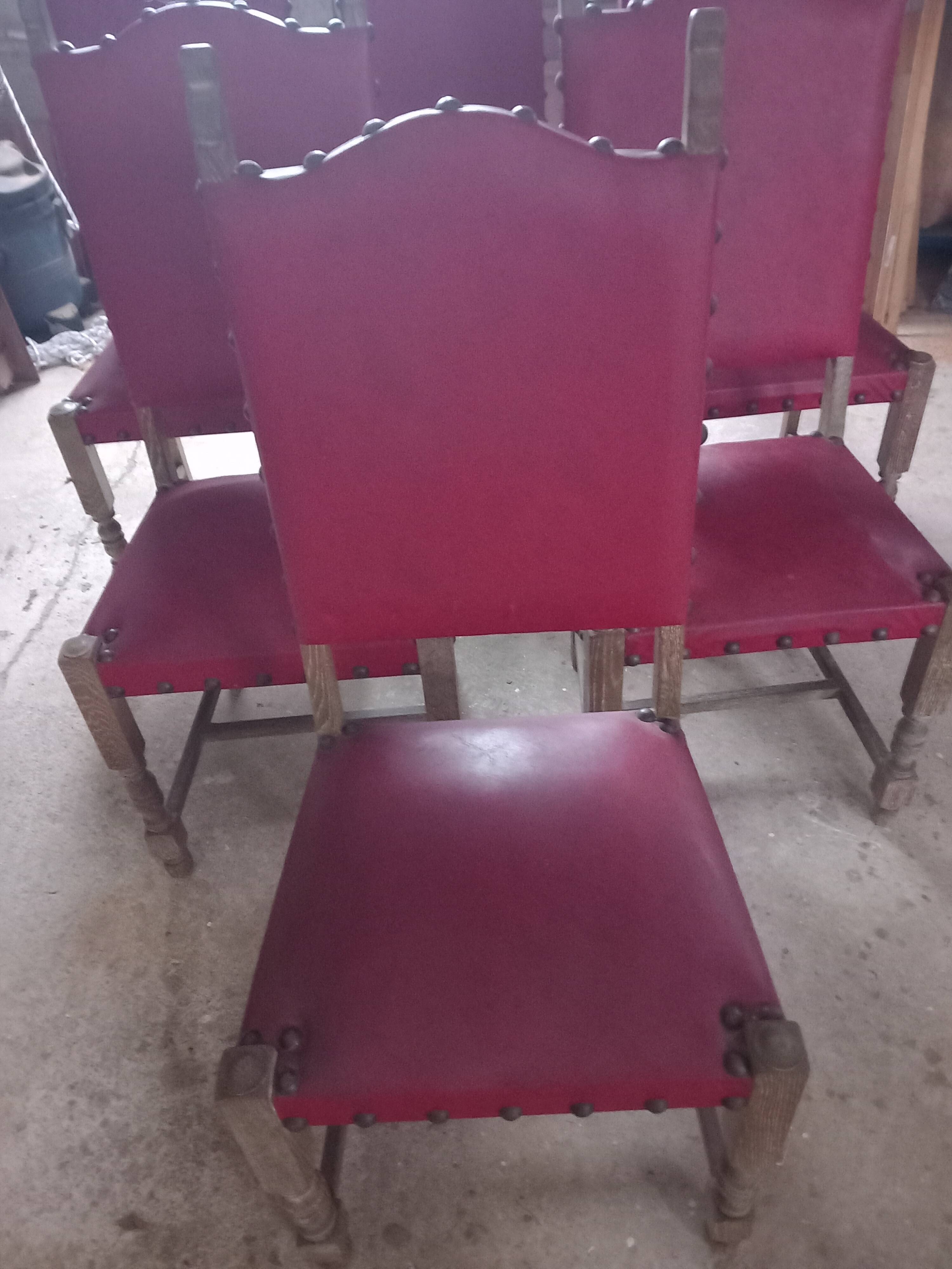 6 vintage oak chairs