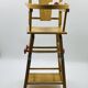 Chaise haute poupée vintage en bois transformable trotteur
