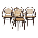 Very elegant, characterful, and graceful set of 4 Art Nouveau design bistro chairs