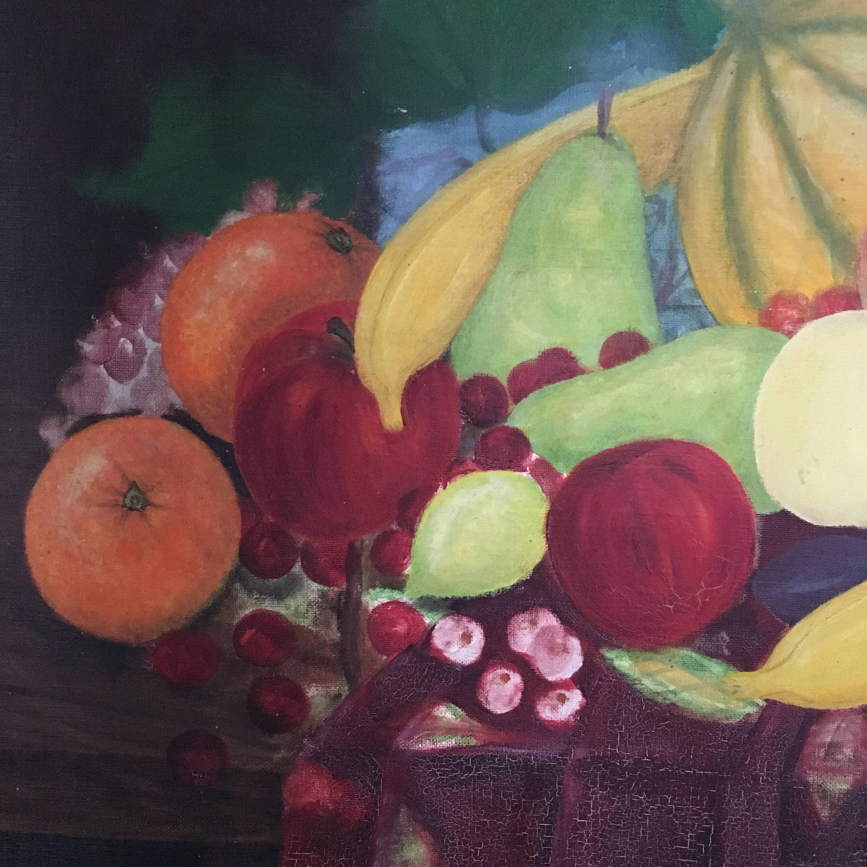 Large unfinished still life painting