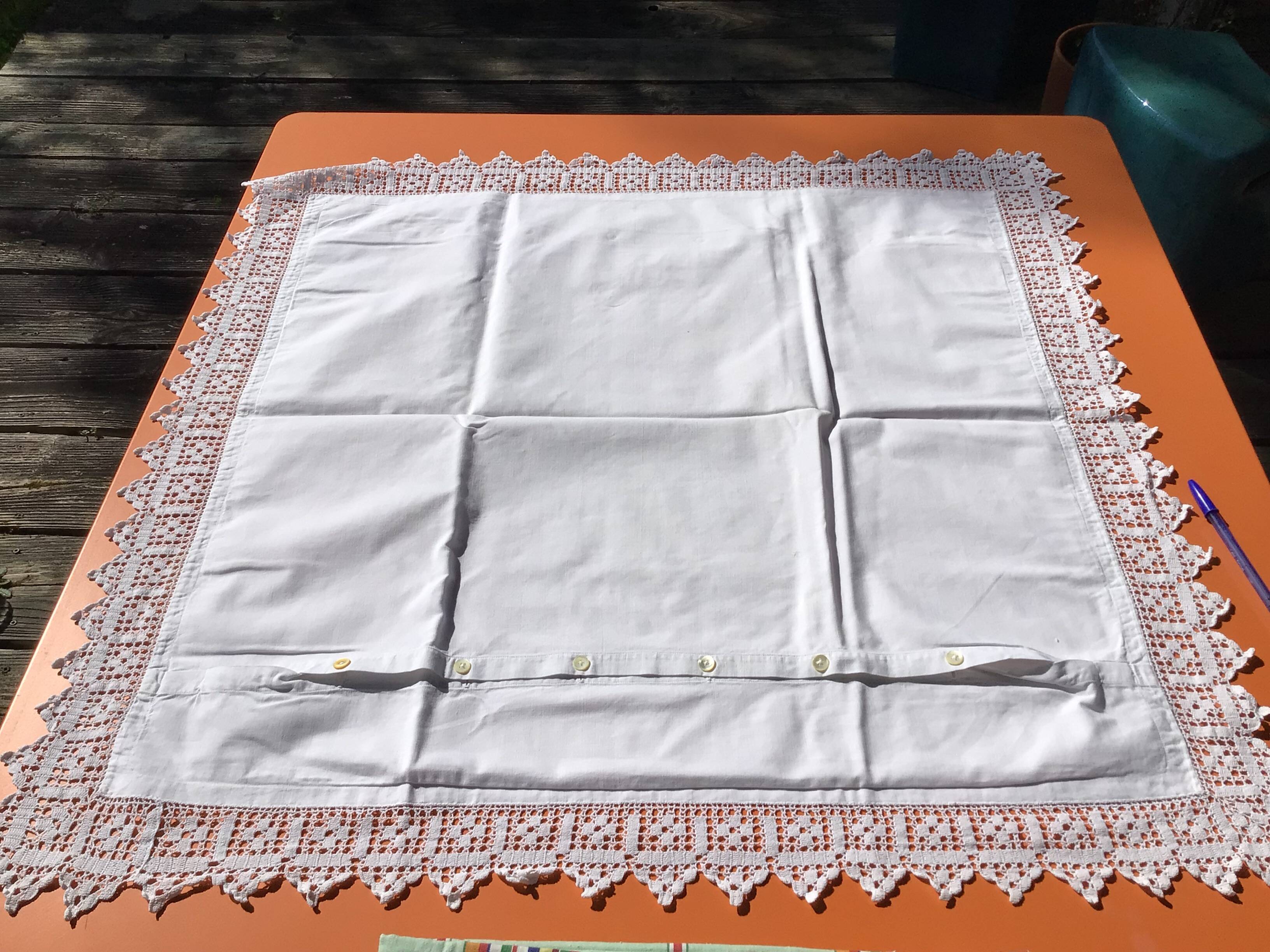 Hand crocheted edge pillowcase 8cm wide