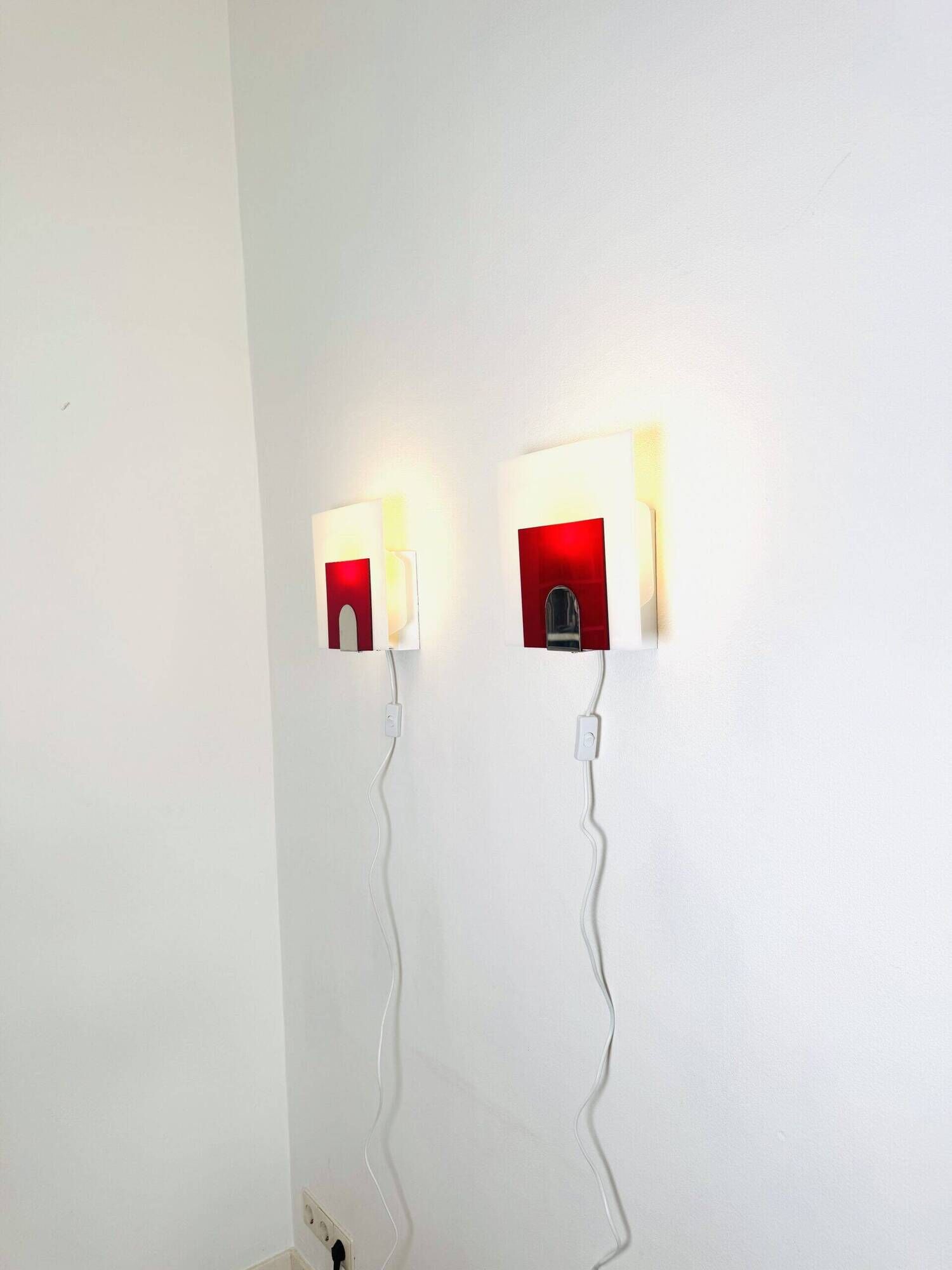 Minimalist Postmodern Wall Lights by Nafa Nybro Armaturfabrik, Sweden 1980s