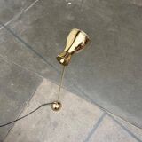 Minimalist brass floor lamp from the mid-century by Dieter Schulz for Wohnbedarf Ag, 1950s.