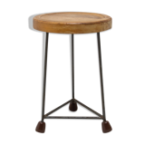 Tabouret industriel du milieu du siècle, années 1950, Tchécoslovaquie