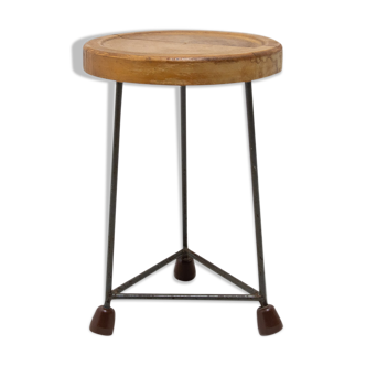 Tabouret industriel du milieu du siècle, années 1950, Tchécoslovaquie