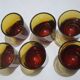 Ensemble de 6 verres ambres fabrication artisanale