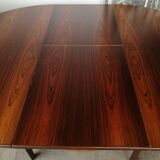 Table ronde, extensible en palissandre, rallonge papillon