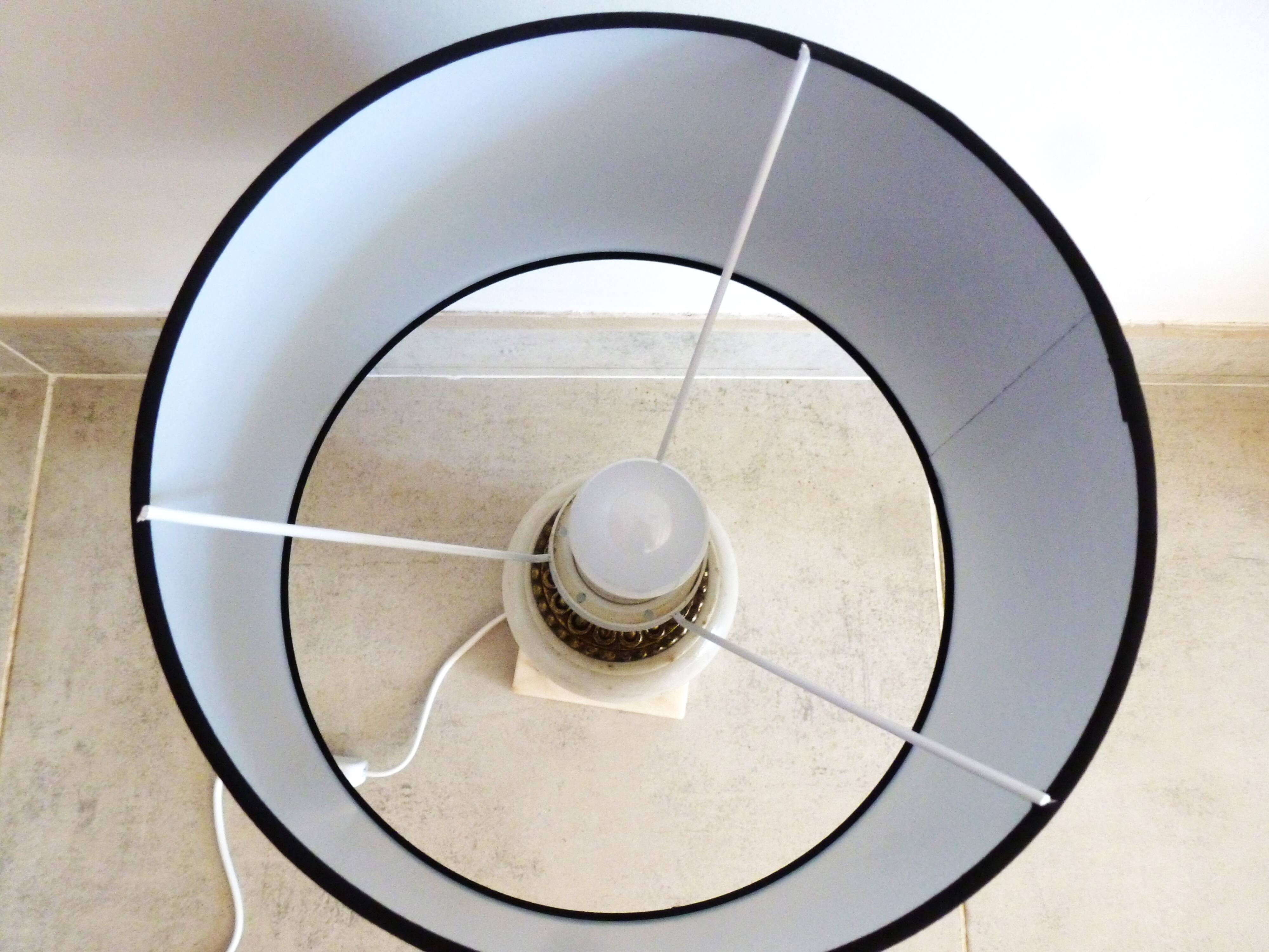 Alabaster and brass lamp, living room table lamp, decorative home lamp