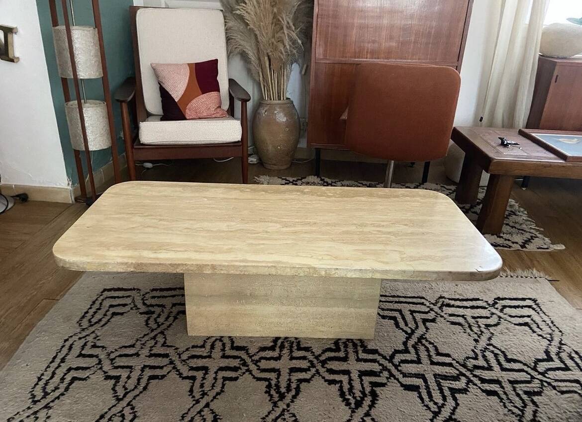 Vintage travertine coffee table