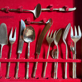 1960s bamboo brass cutlery set