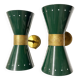 Pair of Italian diabolo wall lights, design 1950.