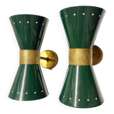 Paire d'appliques diabolo italiennes design 1950