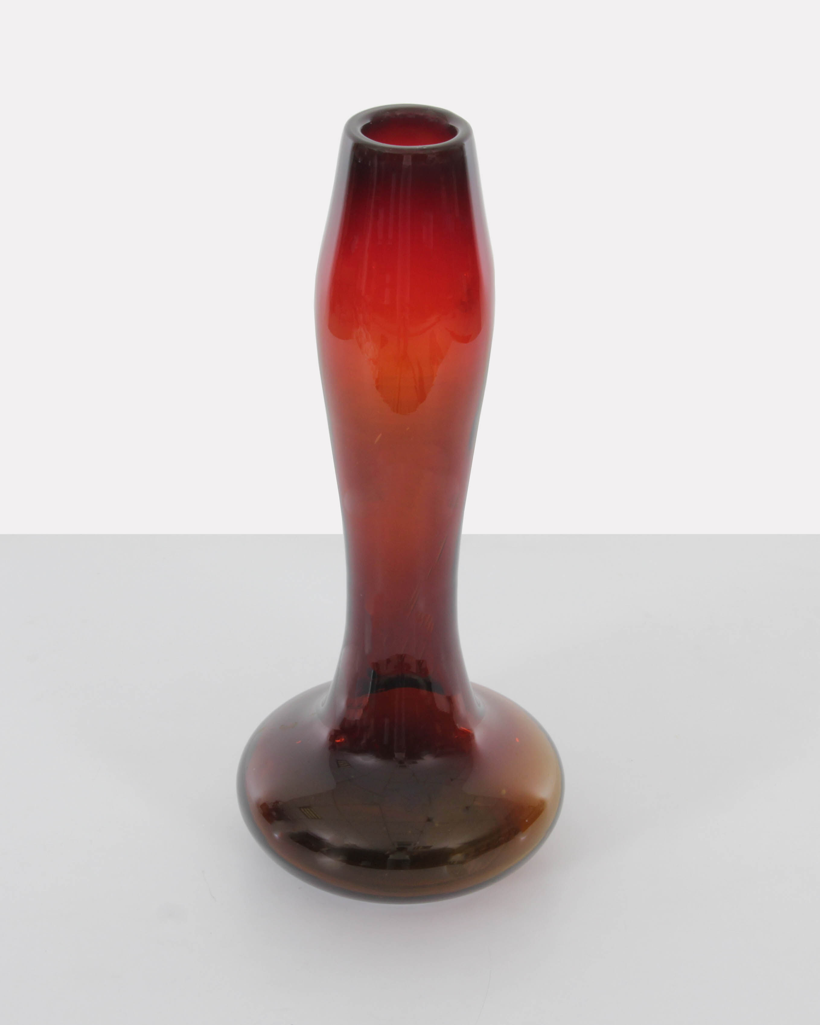 Red vase by Ewa Gerczuk-Moskaluk, 1970