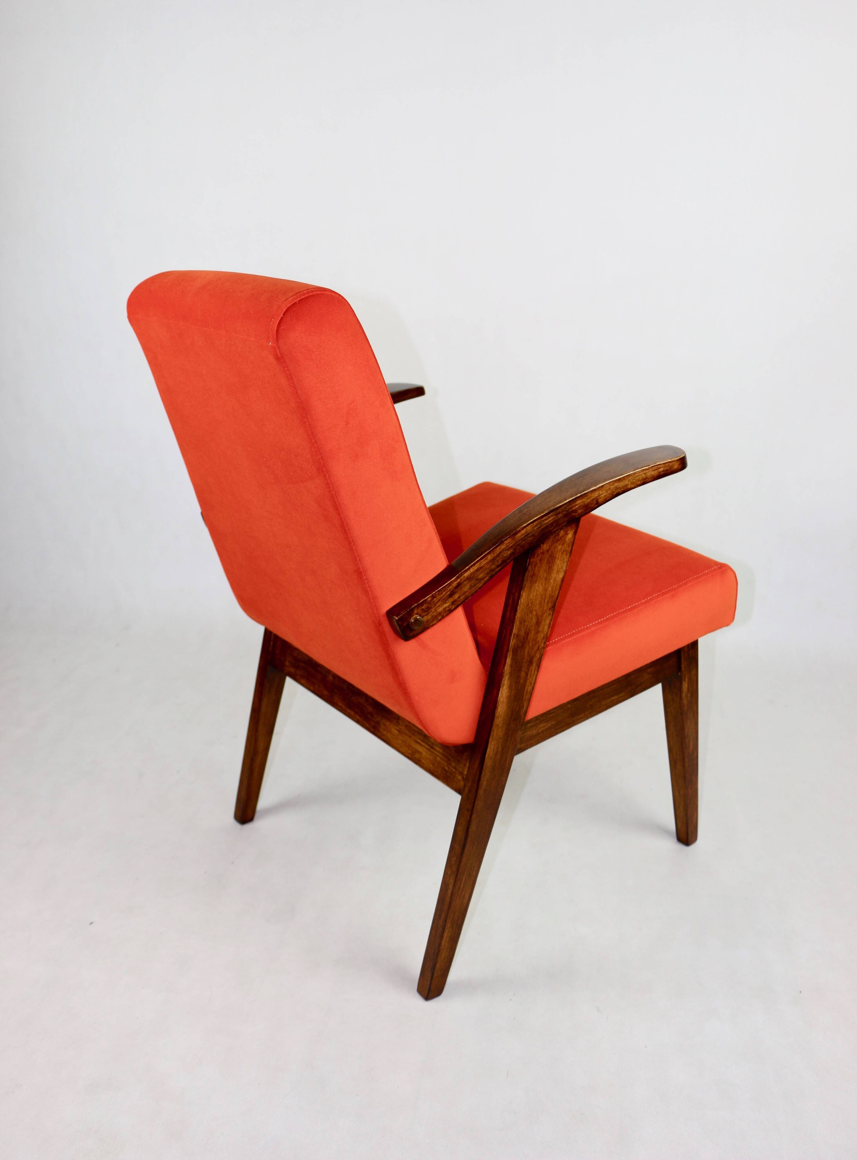 Vintage armchair 300-123, design by M. Puchała, orange - available 2 pieces