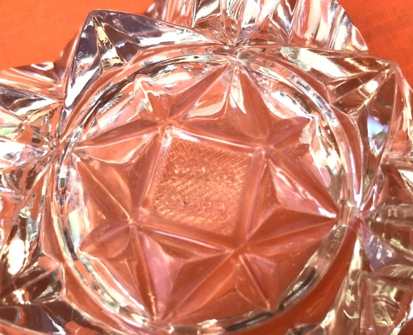 1970s Ashtray Clear Cut and Chiseled Glass