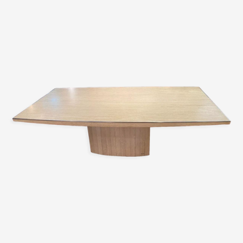 Table tonneau travertin signé Willy Rizzo