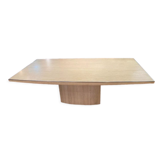 Table tonneau travertin signé Willy Rizzo