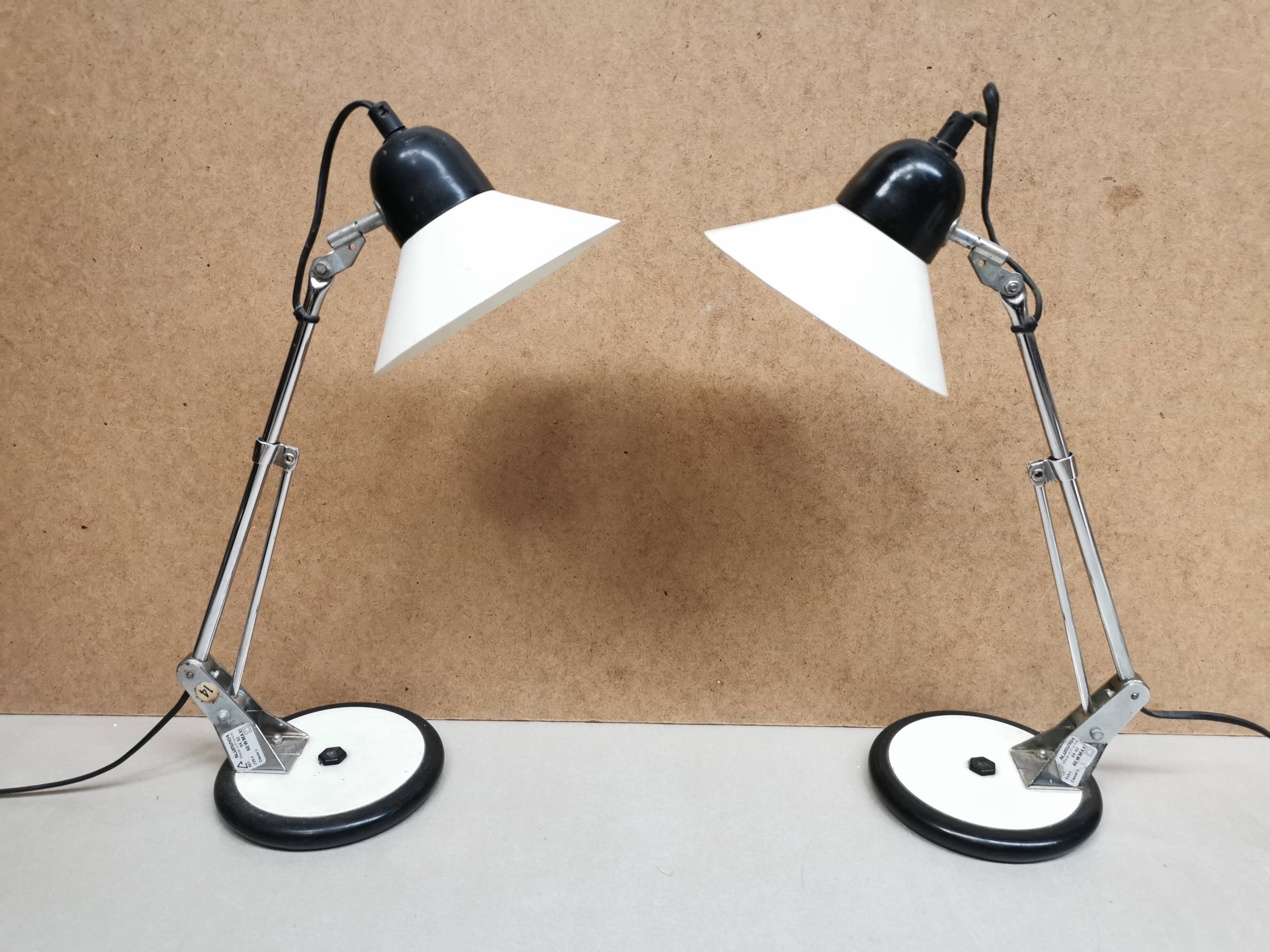 Pair of vintage desk lamps from the 60s and 70s aluminor