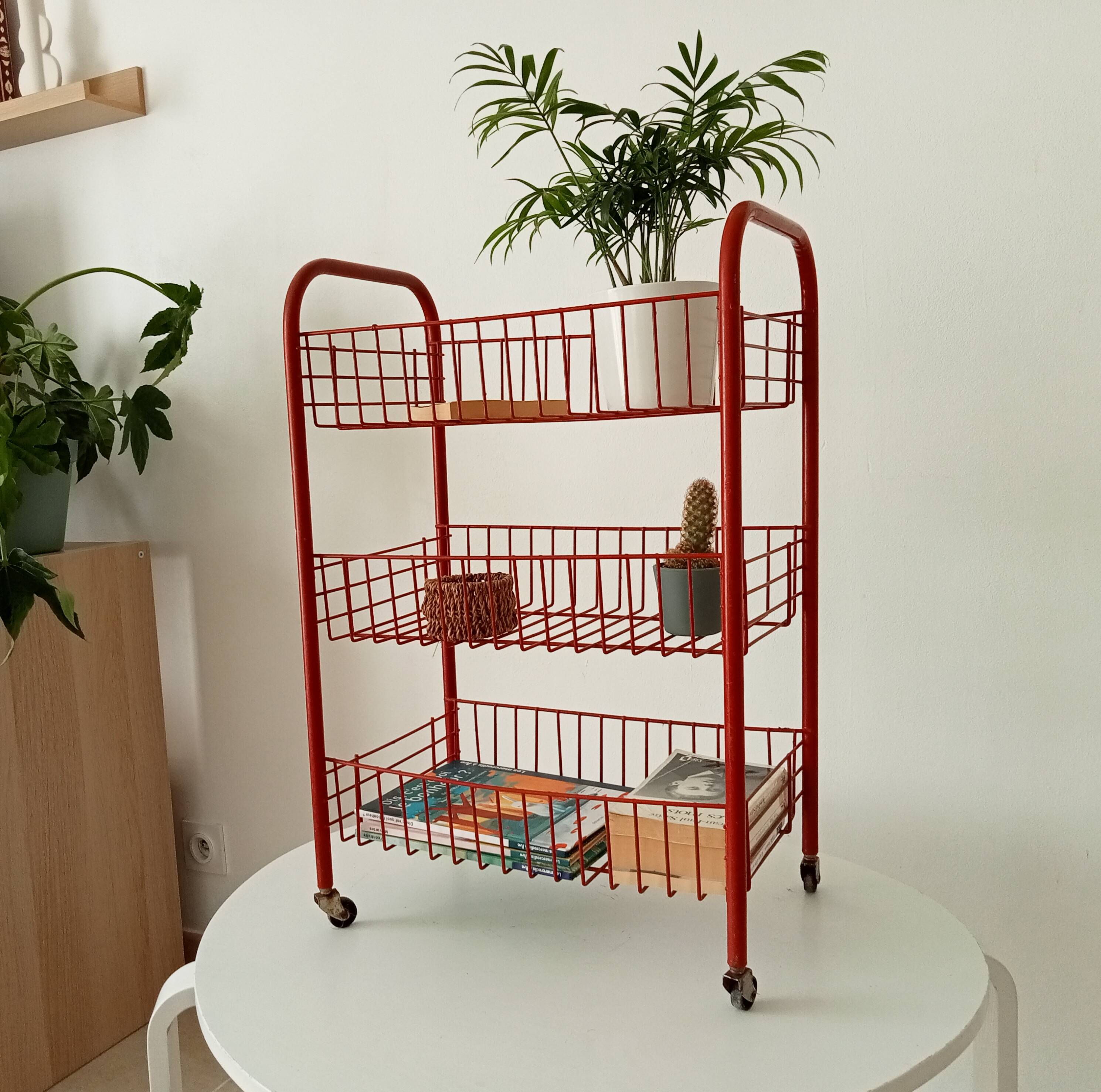 Vintage rolling dessert trolley