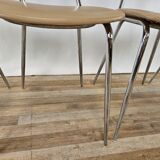 Set of four chairs in iron and skai 1970