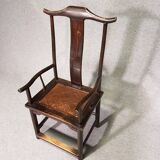 6 Vintage Oriental Asian Chinese Brown Tallback Yokeback Side Chairs. 2 x armchair / 4 x without a