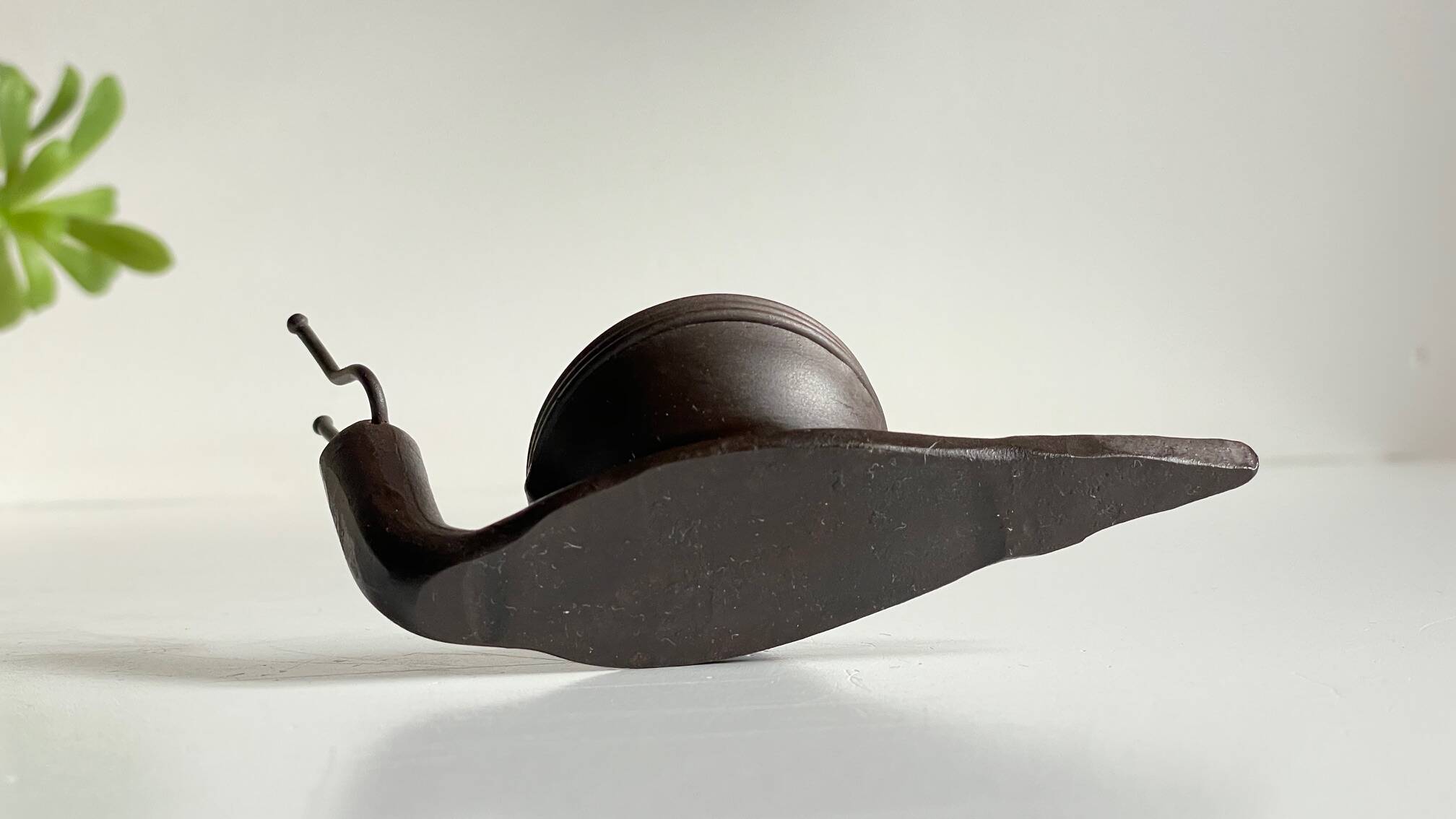 Brutalist vintage snail shape candle holder