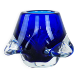 Cobalt glass candlestick, Italian design, 1960s, made in Italy