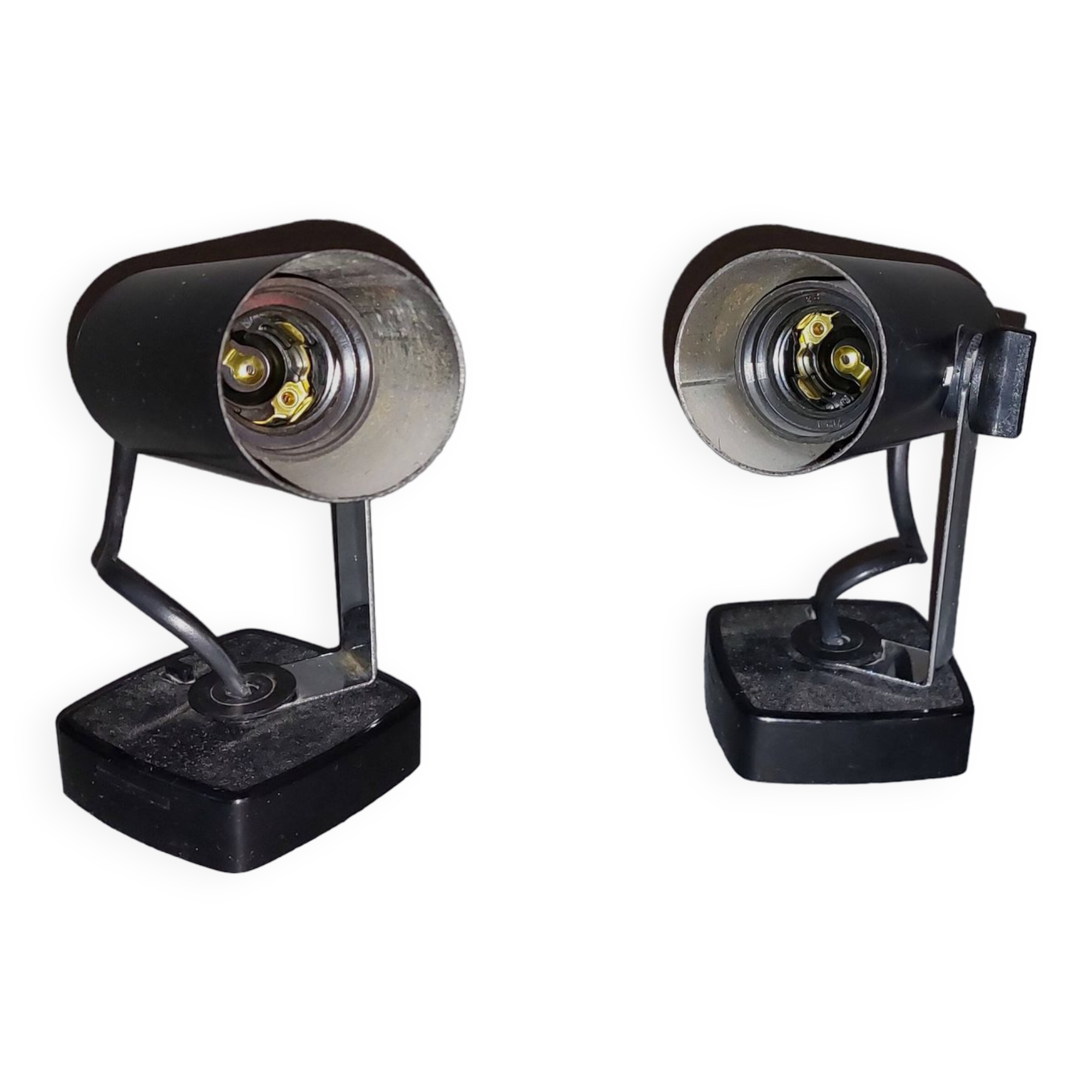 Pair of black Targetti Sankey wall lights 1970.