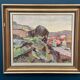 Original Swedish Oil on Canvas - 'The Dark Cliff' by Ellis Wallin - Signed - Dated 1962 - Vintage and Framed