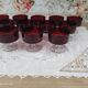 Lot de 12 coupes à champagne vintage Luminarc France modèle Suède Rubis