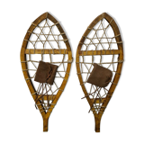 Pair of wooden snowshoes