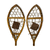 Paire de raquettes en bois