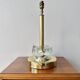Base de lampe de table en laiton et verre vintage