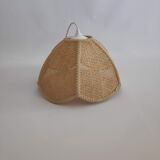 Braided rattan knit flower hanging lamp