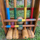 Old wooden croquet set