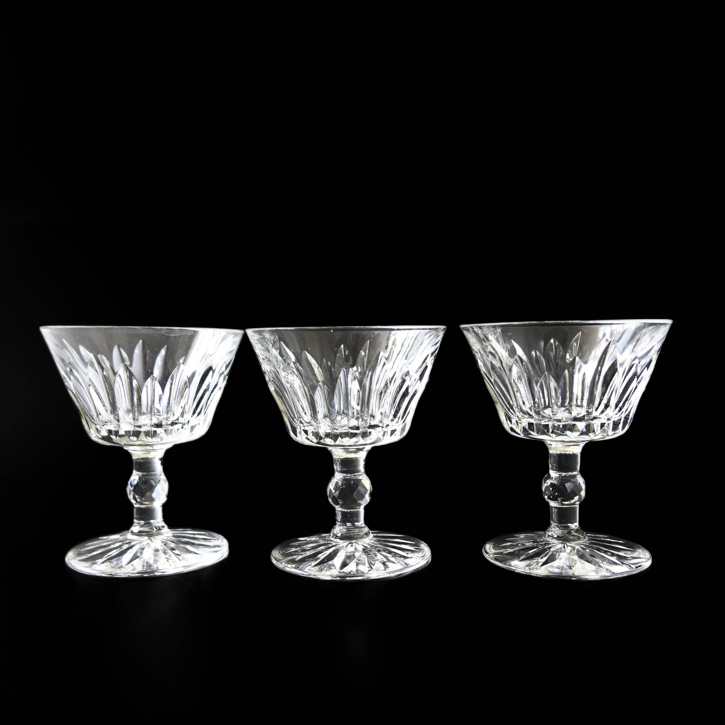 "Pyramid" crystal liquer glass designed by Fritz Kallenborg for Kosta Boda Sweden mid-century. Price