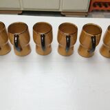 6 glazed terracotta mugs
