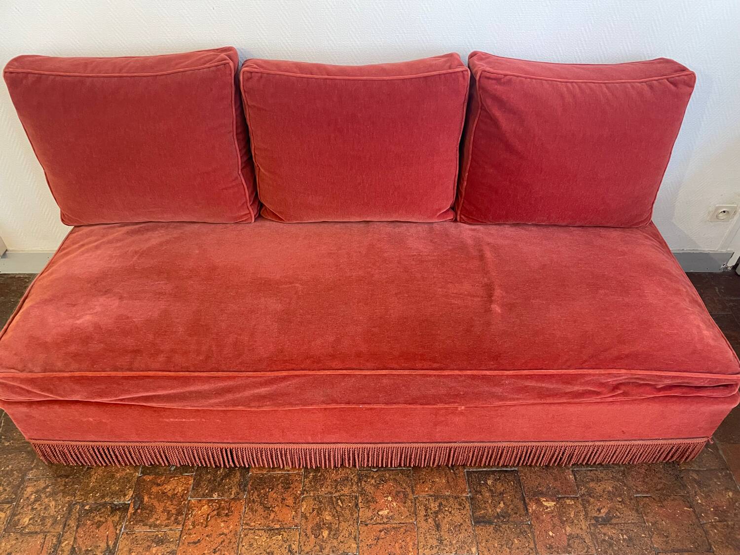 Vintage velvet daybed bench