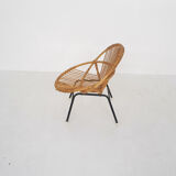 Rohe Noordwolde rattan lounge chair, The Netherlands 1950's