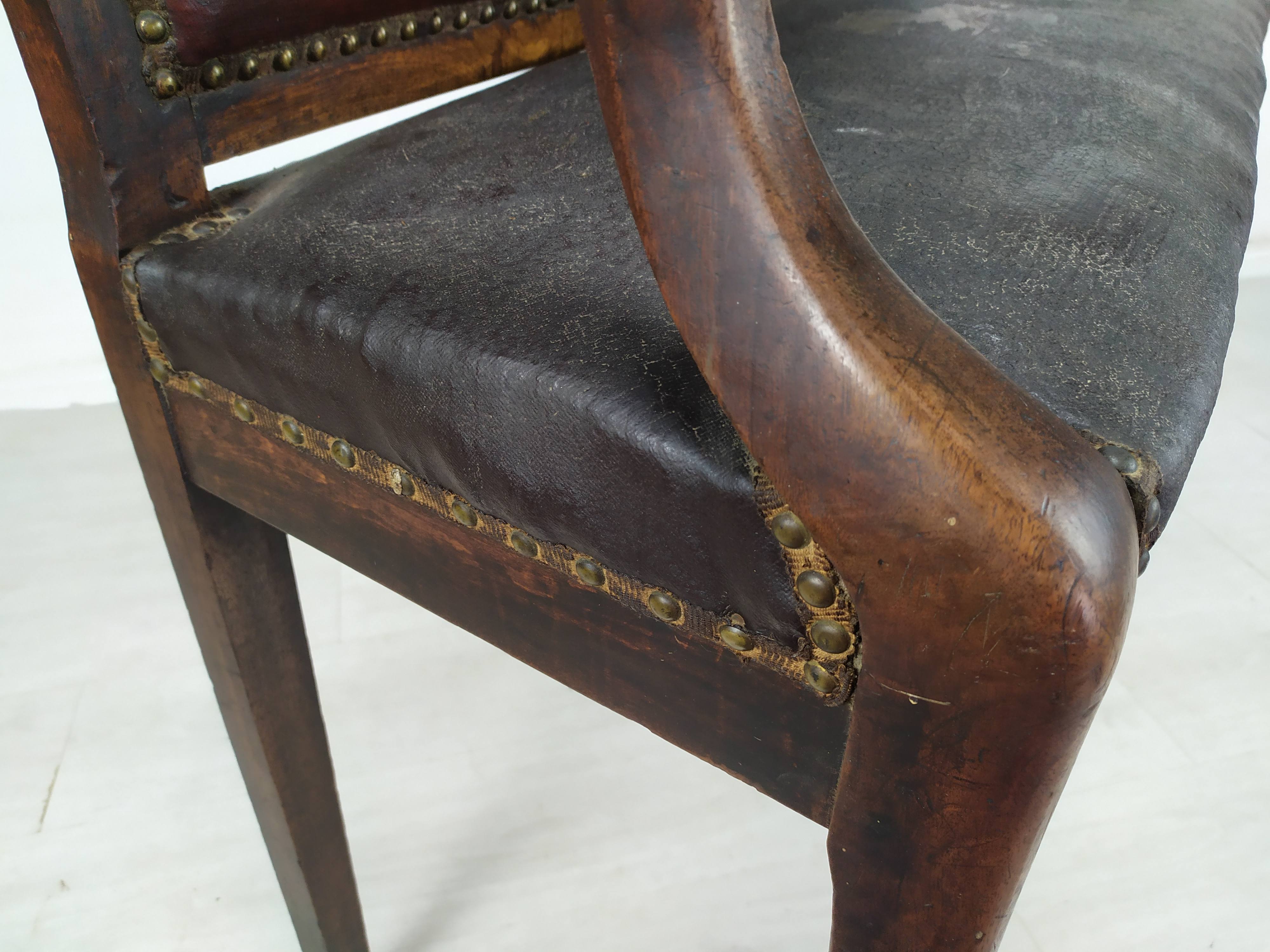 Leather bistro bench