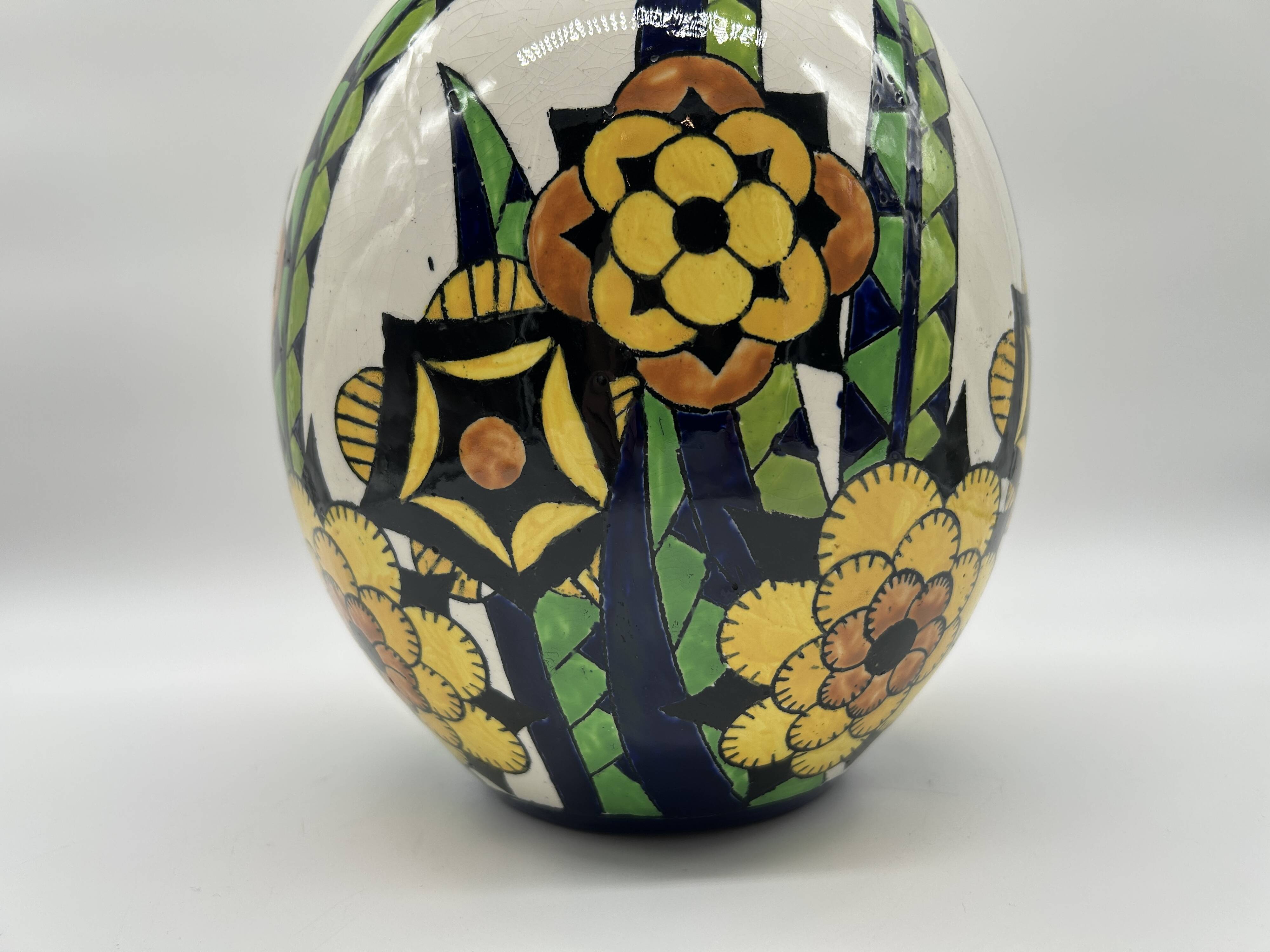 Superb art deco vase - boch freres keramis d1316