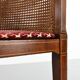 Vintage caned basket bench, 1950s