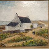 Tableau huile Quiberon "louis Dali "