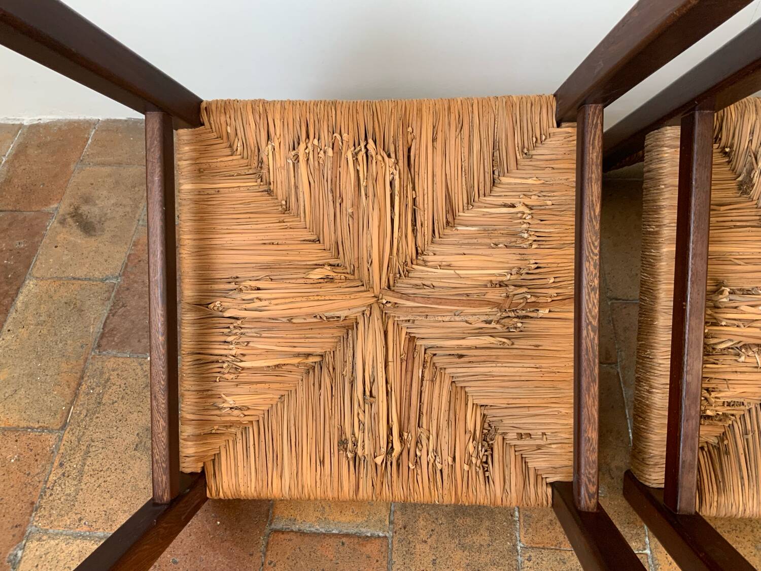 Pair of Mid-Century wicker chairs